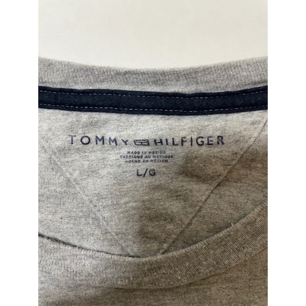 Tommy Hilfiger Graphic Tee Womens L Gray Excellent Long Sleeve Flag Logo Shirt - Picture 4 of 6